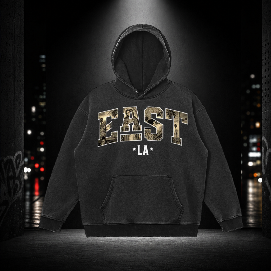 Snow Washed Snap Collar Hoodie – East LA 323