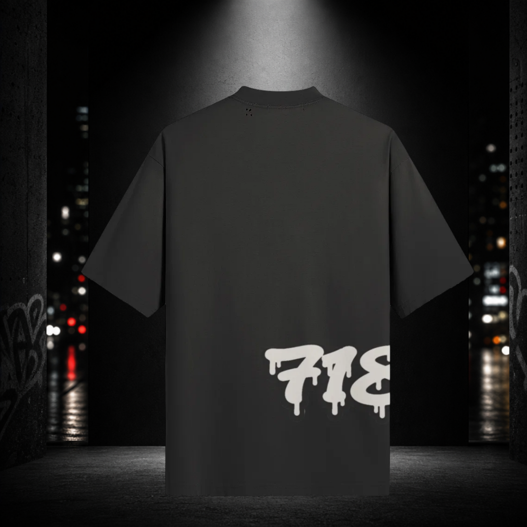 Sun‑Faded Distressed Tee — Bronx 718