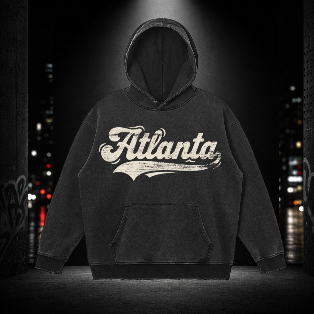 Snow Washed Snap Collar Hoodie – Atlanta 404
