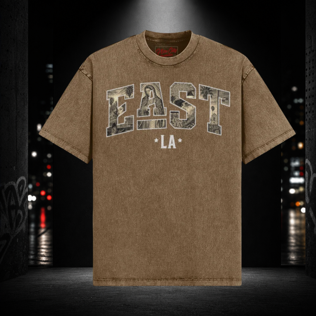 Snow Washed Oversized Tee – East LA 323