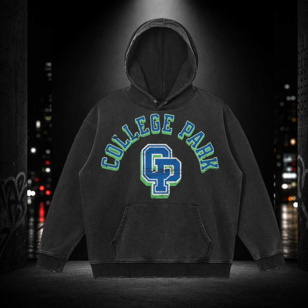 Snow Washed Snap Collar Hoodie – College Park 404