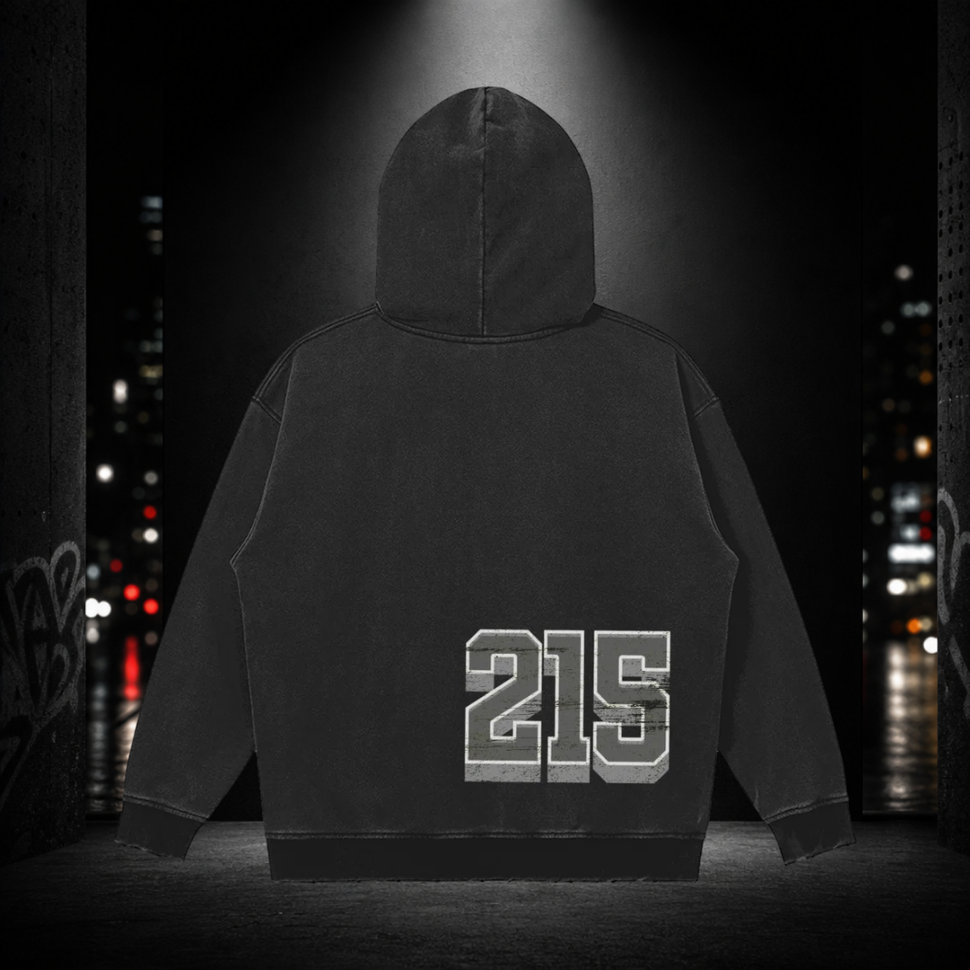 Snow Washed Snap Collar Hoodie – North Philly 215