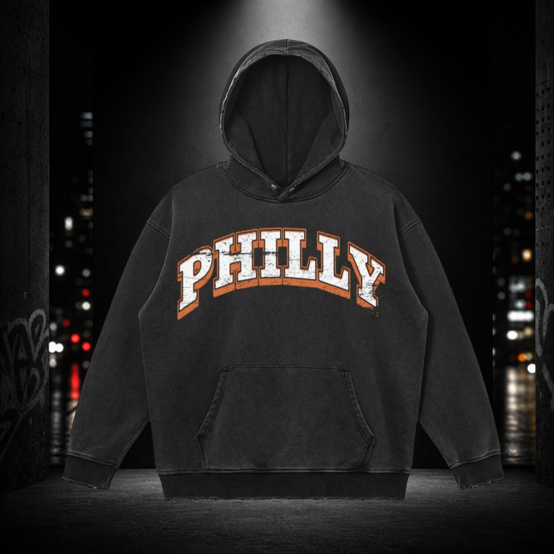 Snow Washed Snap Collar Hoodie – Philly 215