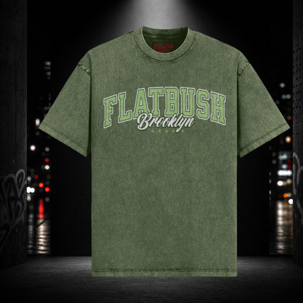 Oversized Snow Washed Tee — Flatbush 718