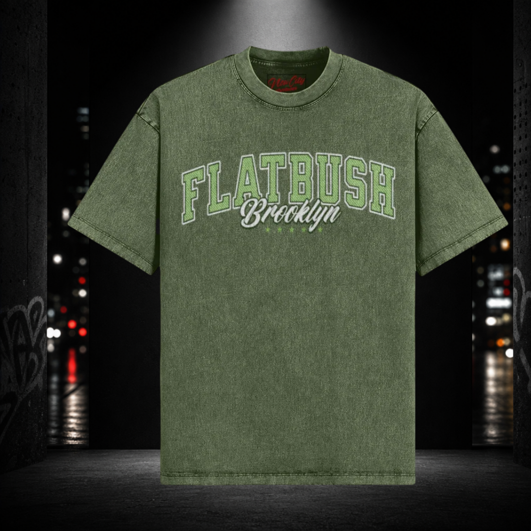 Oversized Snow Washed Tee — Flatbush 718