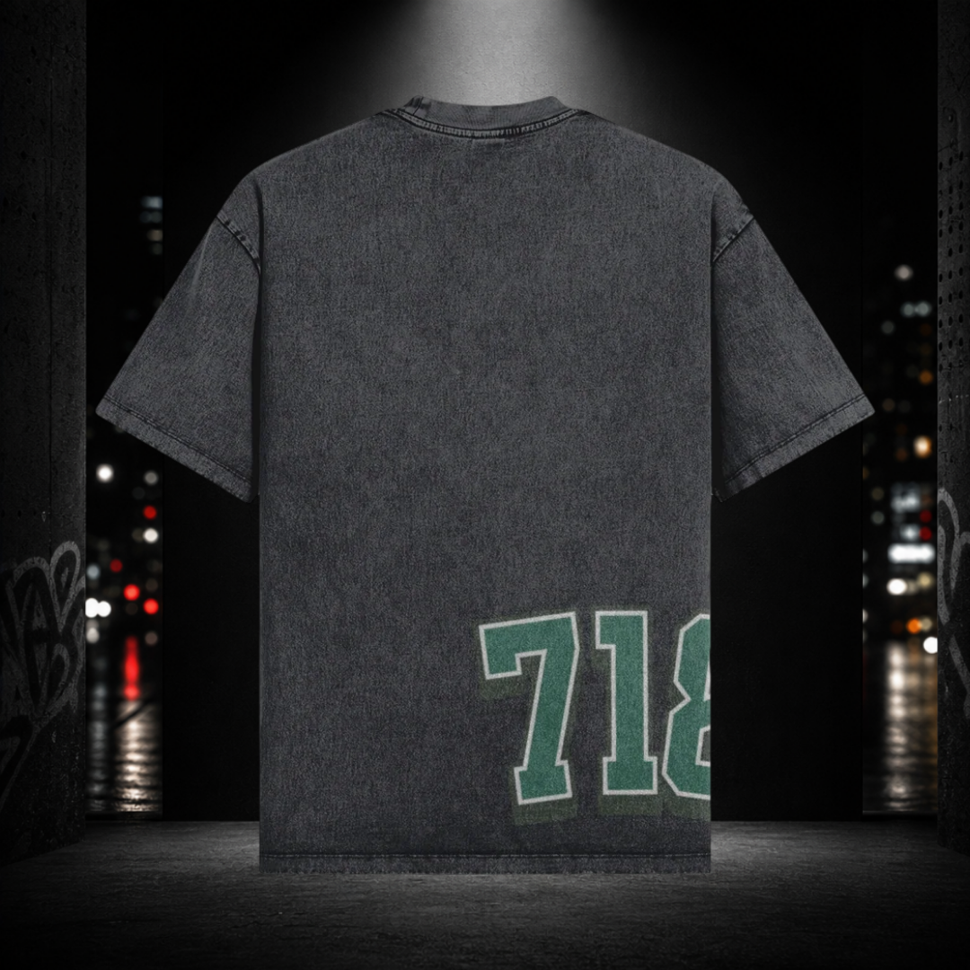 Oversized Snow Washed Tee — Bed Stuy 718