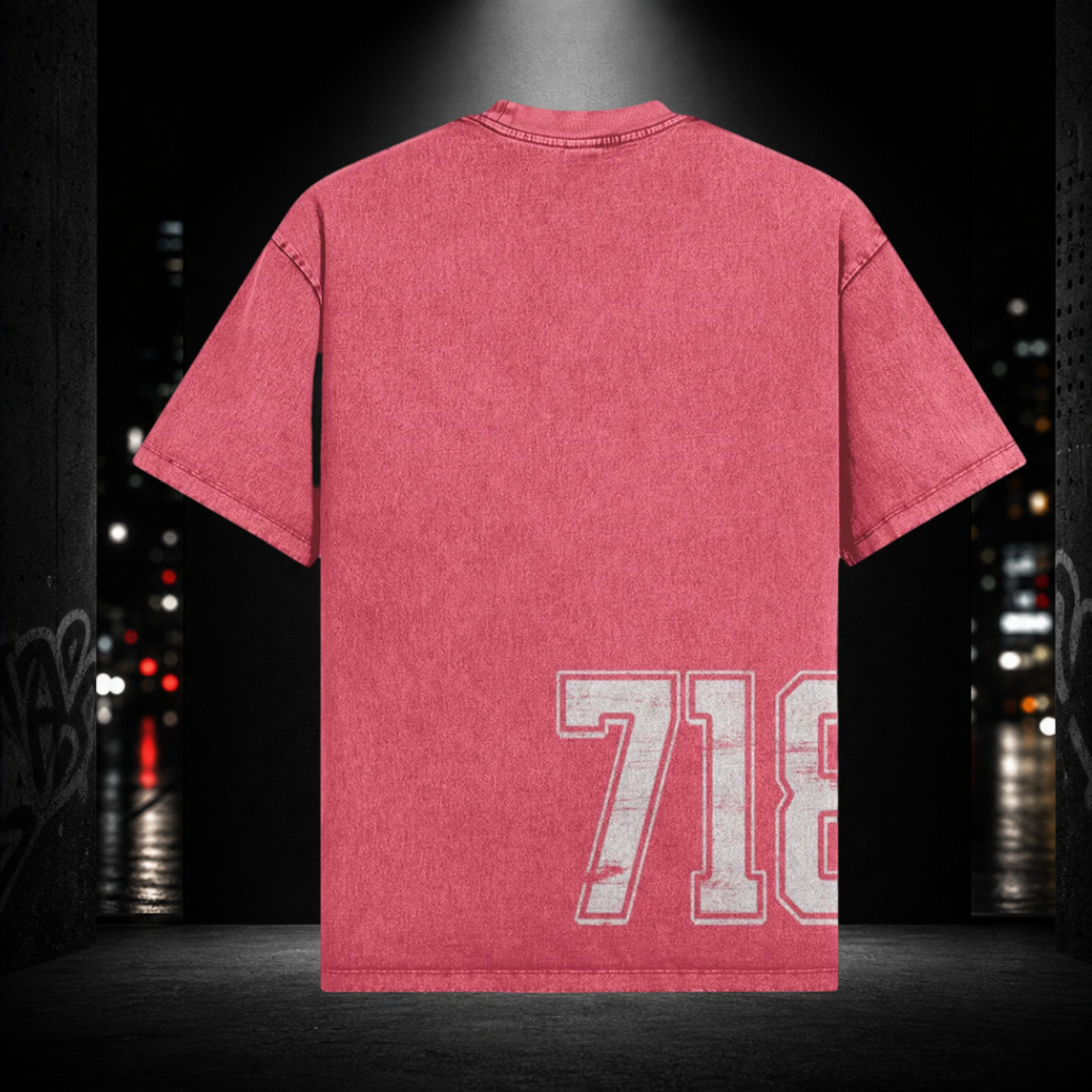 Oversized Snow Washed Tee — Crown Heights 718