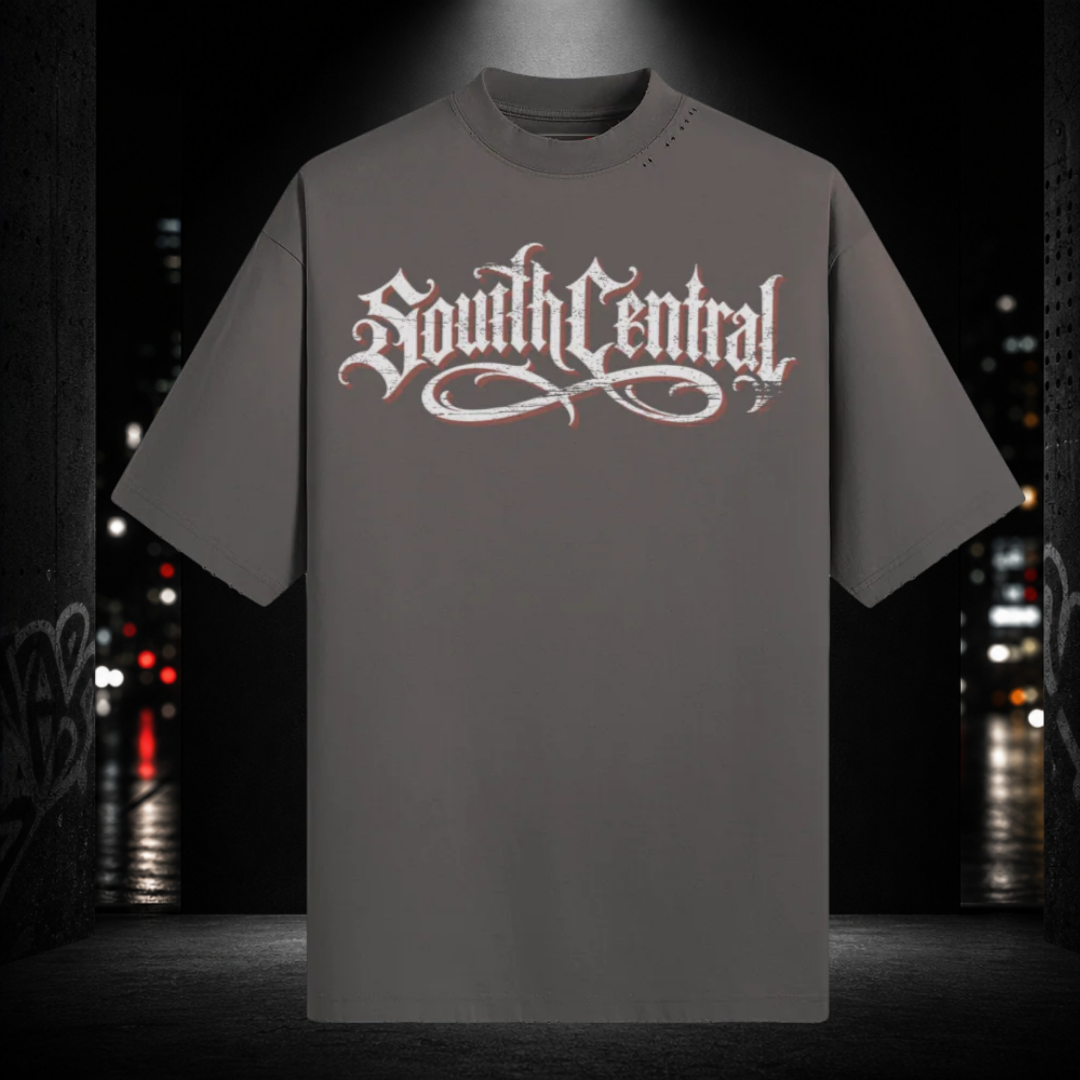 Sun‑Faded Distressed Tee — South Central 323