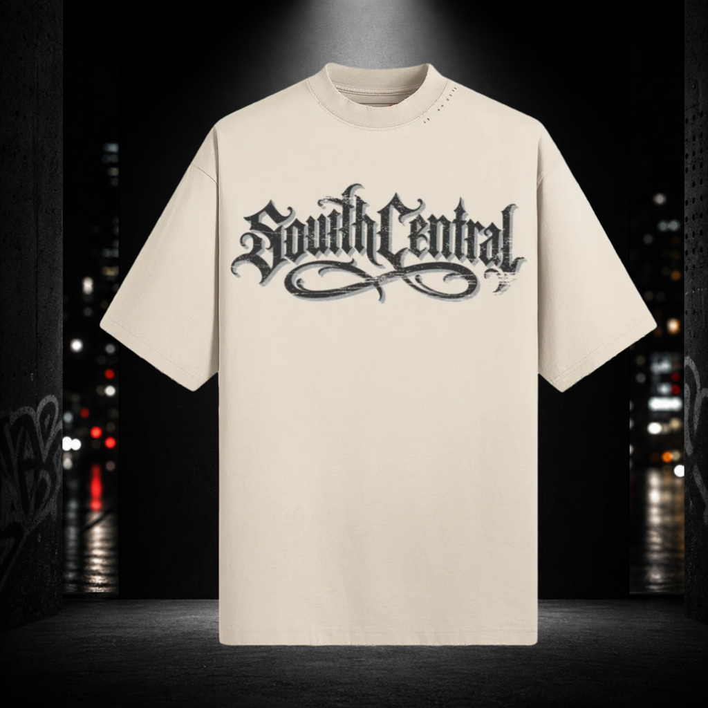 Sun‑Faded Distressed Tee — South Central 323