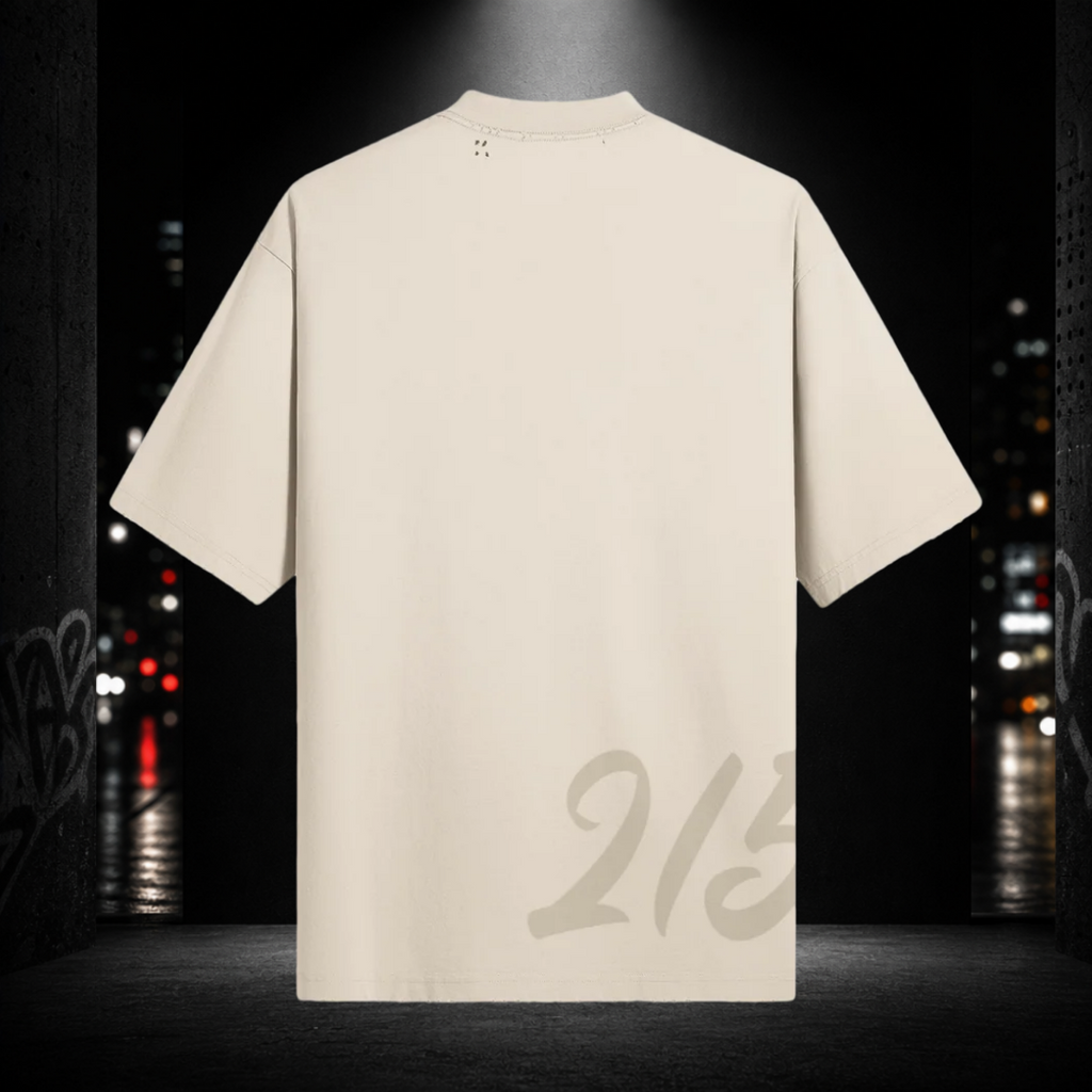 Sun‑Faded Distressed Tee — Philly 215