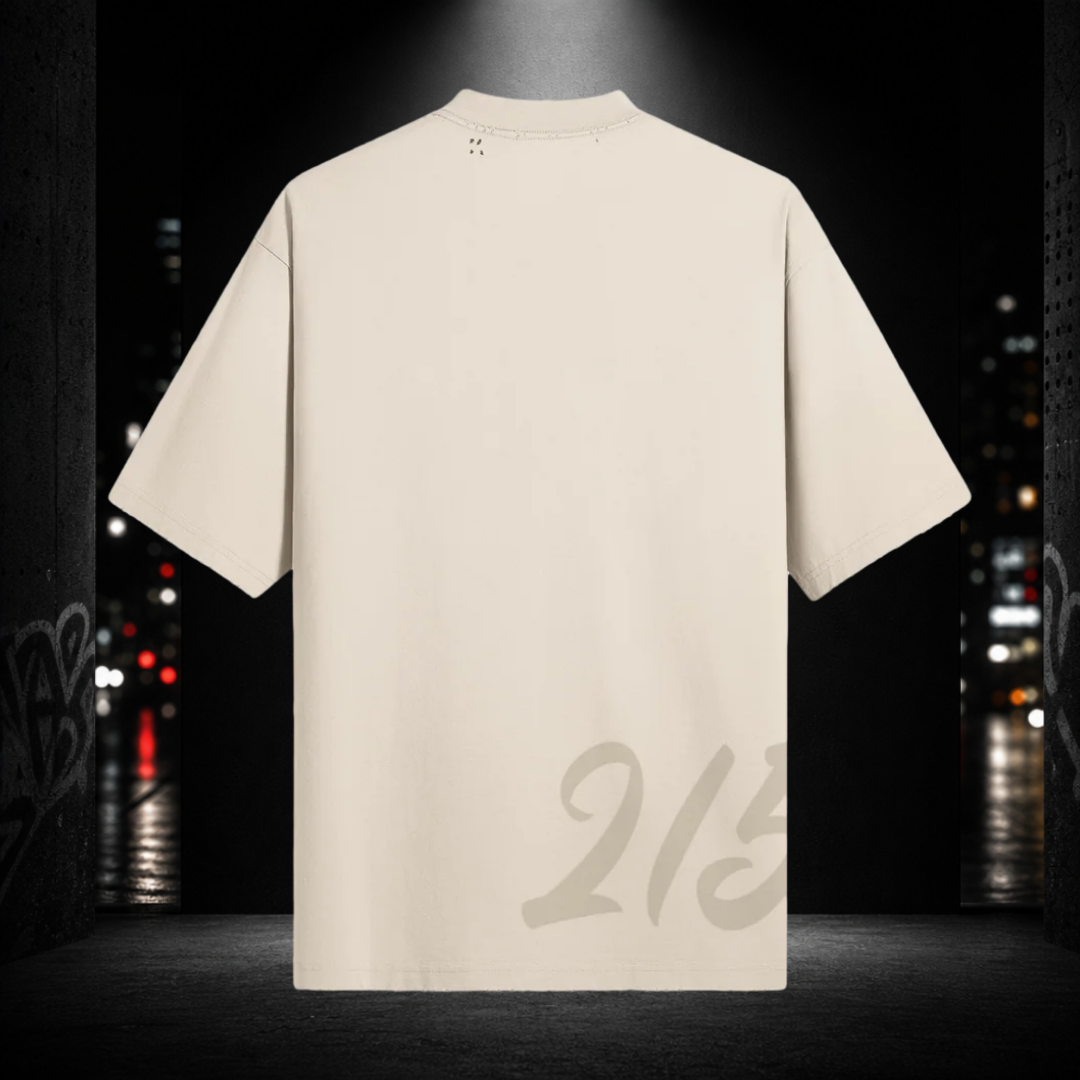 Sun‑Faded Distressed Tee — Philly 215