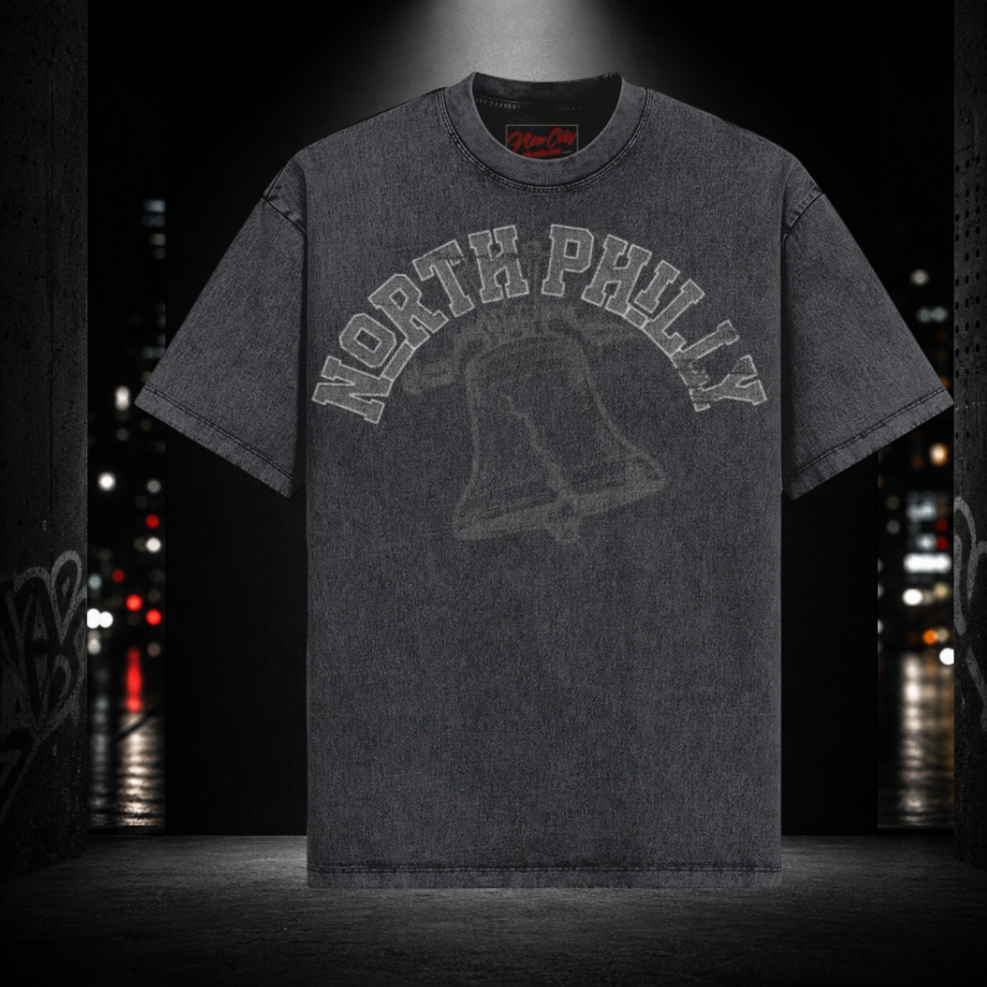 Oversized Snow Washed Tee — North Philly 215