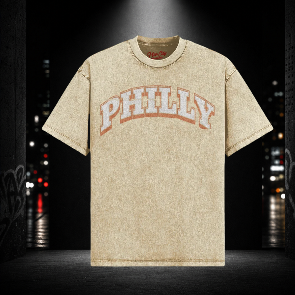 Oversized Snow Washed Tee — Philly 215