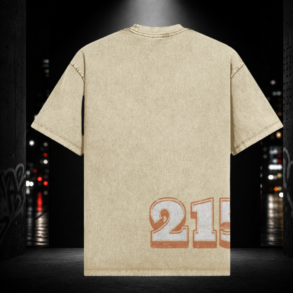 Oversized Snow Washed Tee — Philly 215