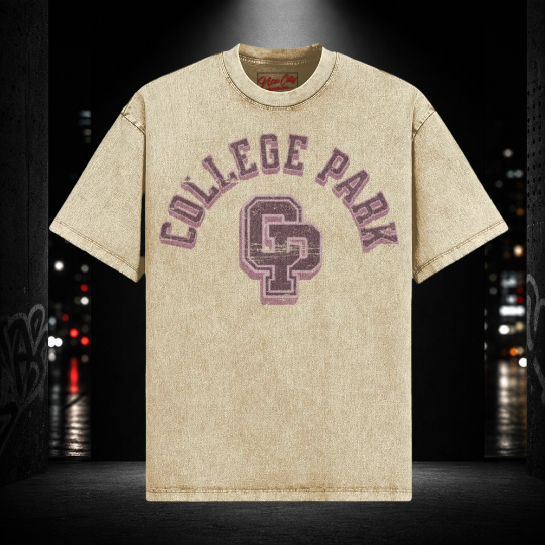 Oversized Snow Washed Tee — College Park 404