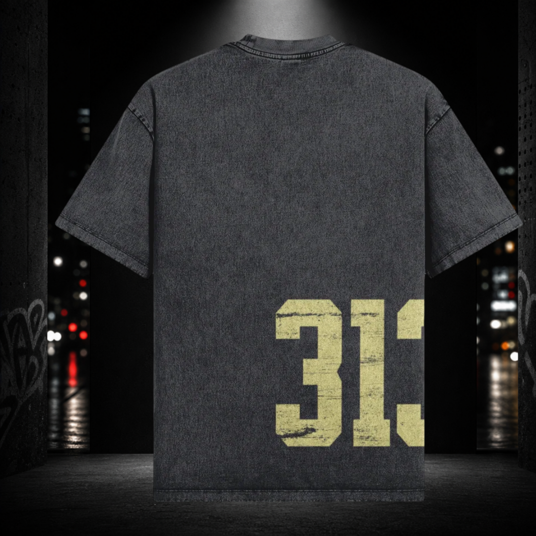 Oversized Snow Washed Tee — Brightmoor 313