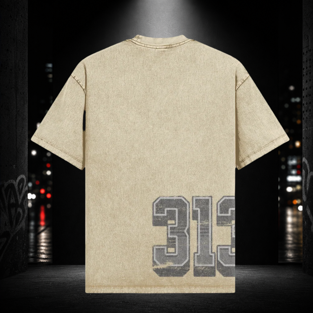 Oversized Snow Washed Tee — Cass Corridor 313