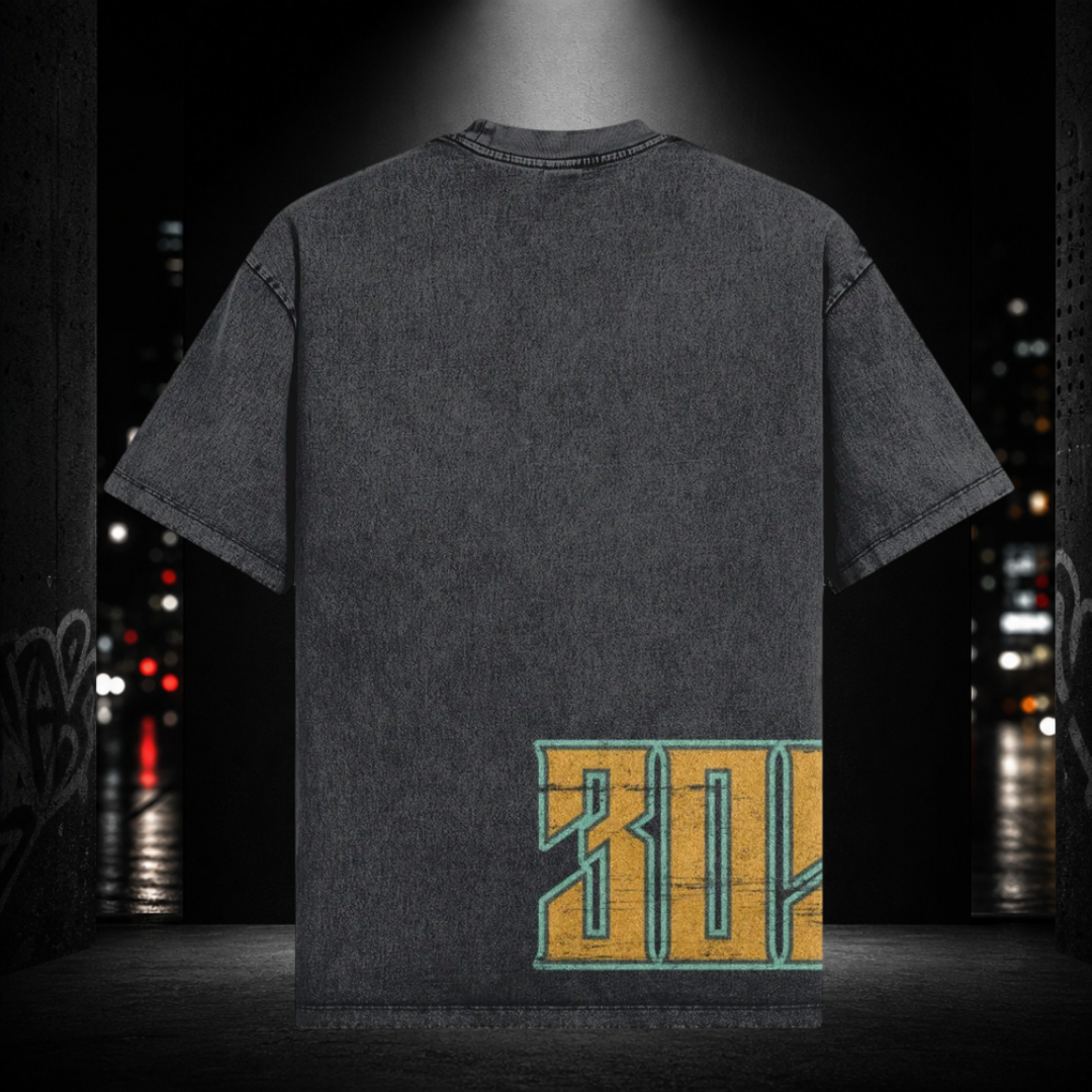 Oversized Snow Washed Tee — Miami 305