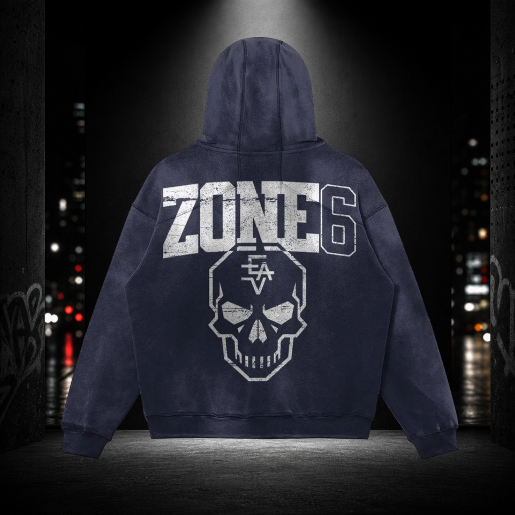 Heavyweight Sun‑Faded Hoodie — Zone 6 404