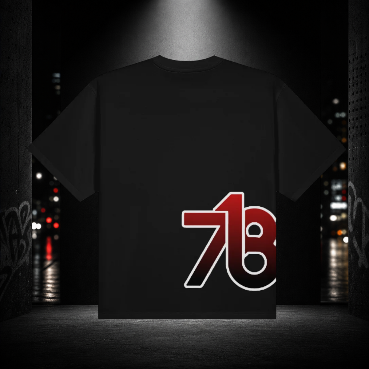 Raw Seam Paneled Brooklyn 718 Boxy Tee