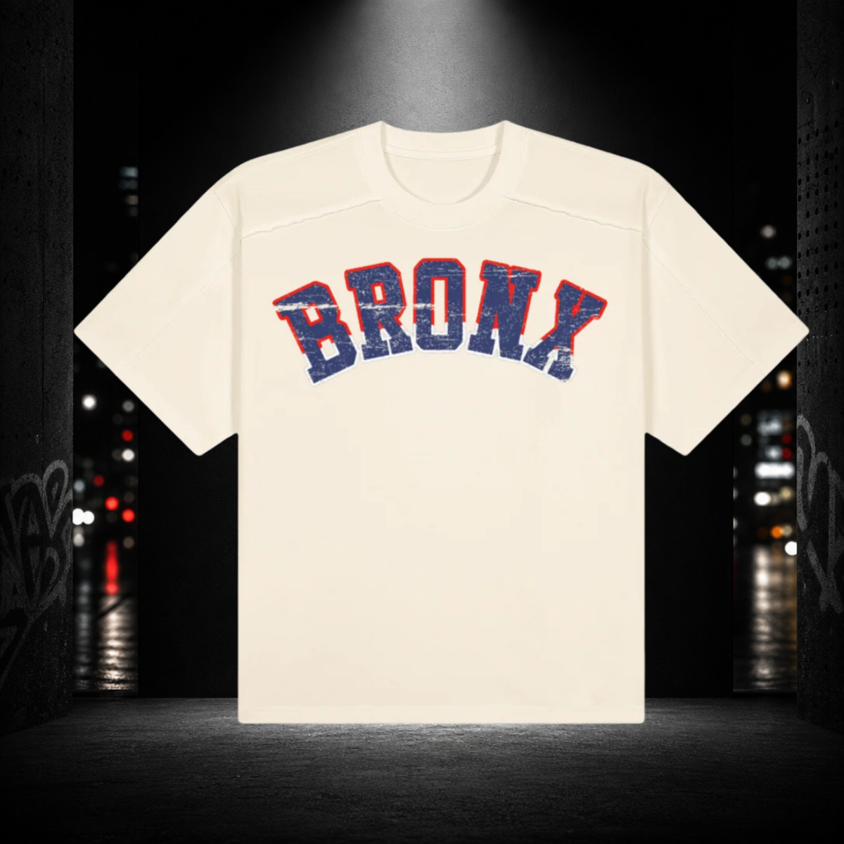 Raw Seam Paneled Bronx 718 Boxy Tee