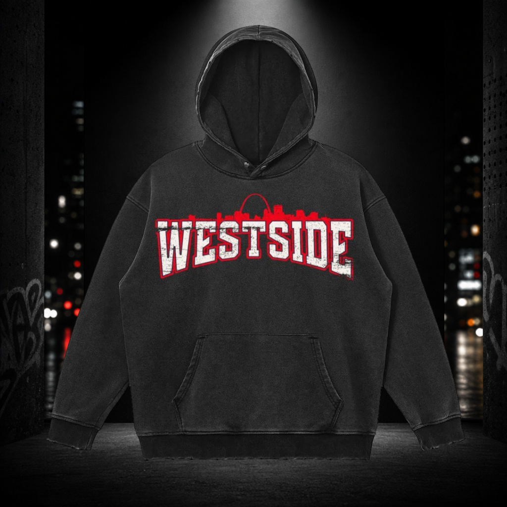 Snow‑Washed Snap‑Collar Hoodie – Westside 314