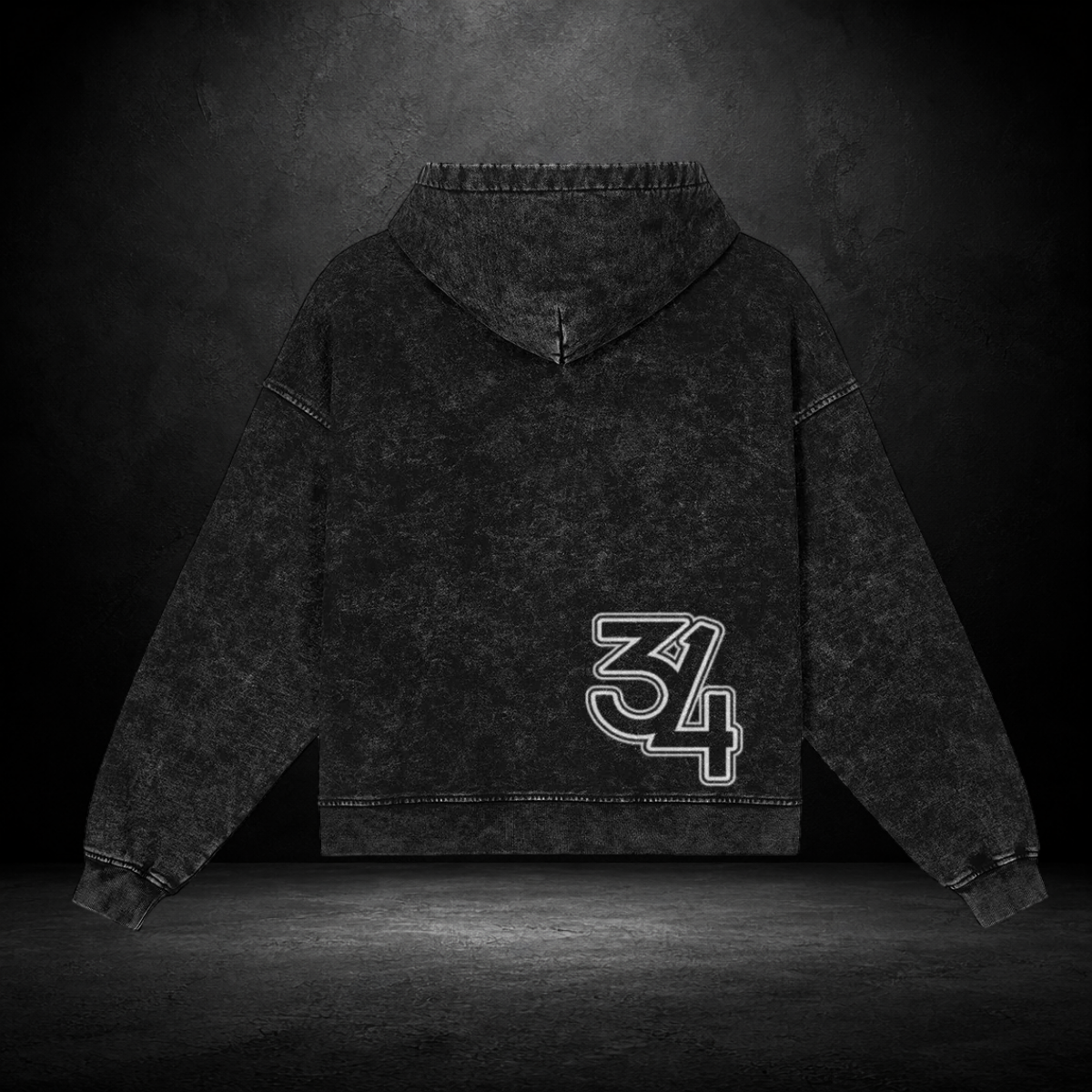 Snow‑Washed Zip Front Hoodie — St. Lou 314