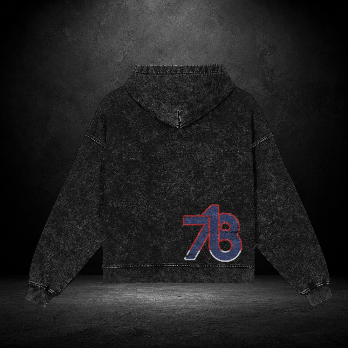 Snow‑Washed Zip Front Hoodie — Bronx 718