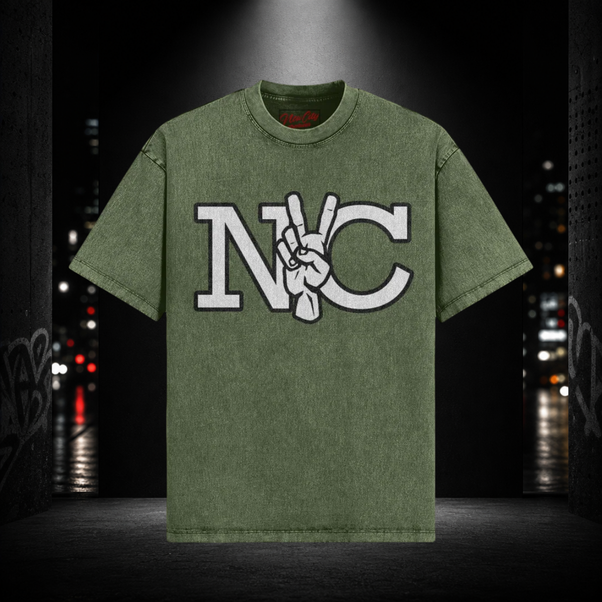 NYC Peace Snow‑Washed Tee