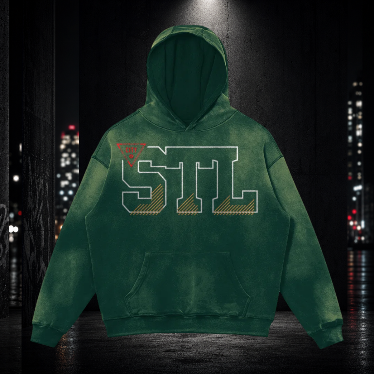 Heavyweight Sun‑Faded Hoodie — STL