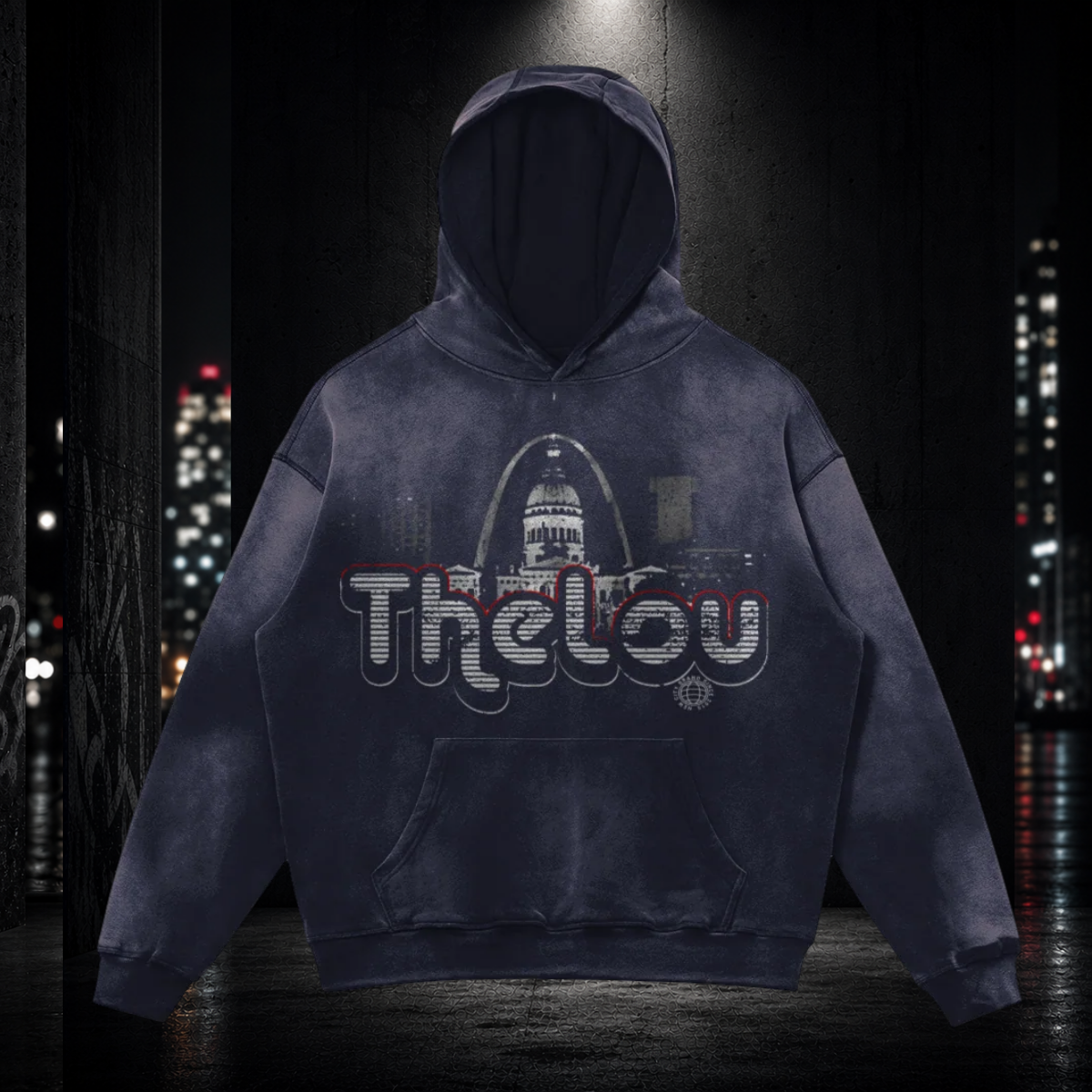 Heavyweight Sun‑Faded Hoodie — The Lou