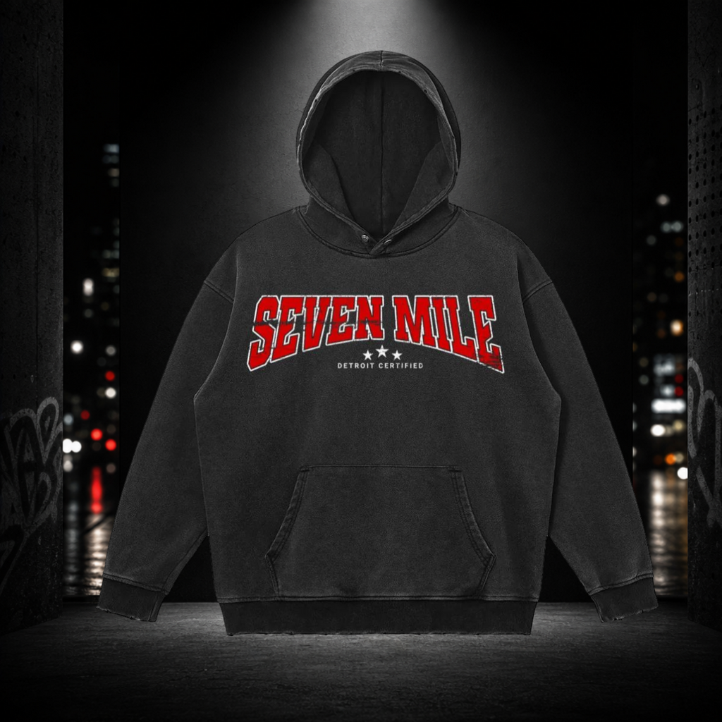Snow Washed Snap Collar Hoodie — Seven Mile 313